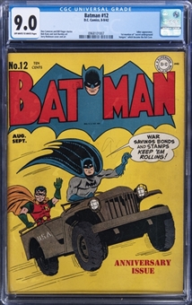 1942 D.C. Comics "Batman" #12 - CGC 9.0 Off-White To White Pages